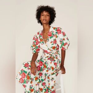RHODE Fiona Floral Wrap Dress XS